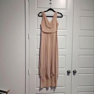 Enfocus Studio Pink Pleated Ruched Maxi Gown